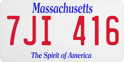 MA license plate 7JI416