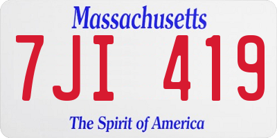 MA license plate 7JI419