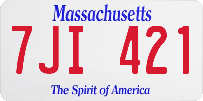 MA license plate 7JI421