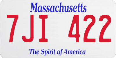 MA license plate 7JI422