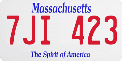 MA license plate 7JI423