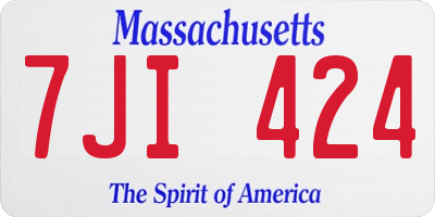 MA license plate 7JI424