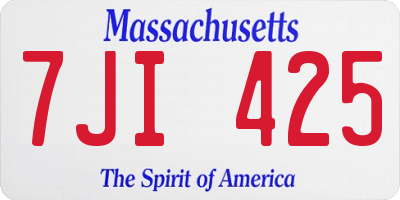 MA license plate 7JI425
