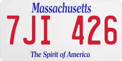 MA license plate 7JI426
