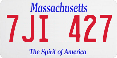 MA license plate 7JI427