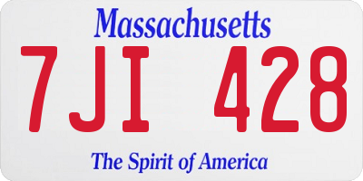 MA license plate 7JI428