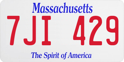 MA license plate 7JI429