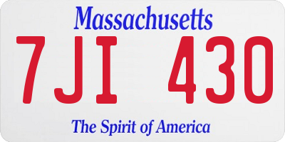 MA license plate 7JI430
