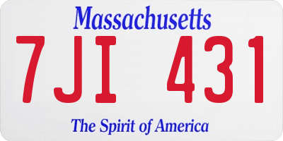 MA license plate 7JI431