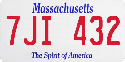 MA license plate 7JI432