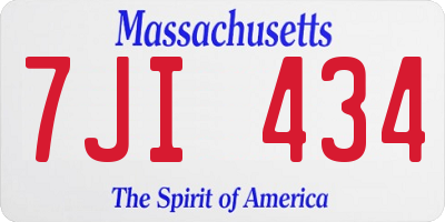 MA license plate 7JI434