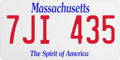 MA license plate 7JI435
