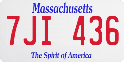 MA license plate 7JI436