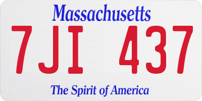 MA license plate 7JI437