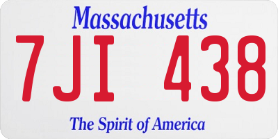MA license plate 7JI438