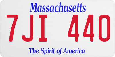 MA license plate 7JI440