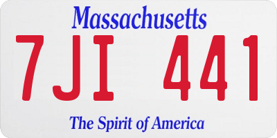 MA license plate 7JI441