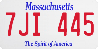 MA license plate 7JI445
