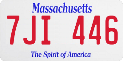MA license plate 7JI446