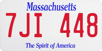 MA license plate 7JI448