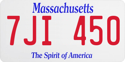MA license plate 7JI450