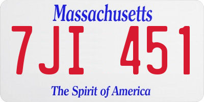MA license plate 7JI451
