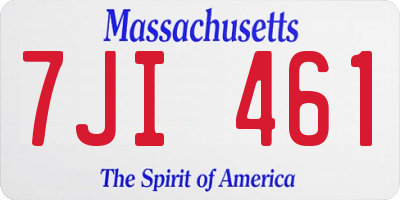 MA license plate 7JI461