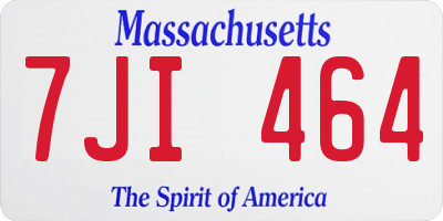 MA license plate 7JI464