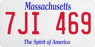 MA license plate 7JI469