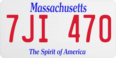 MA license plate 7JI470