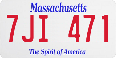 MA license plate 7JI471