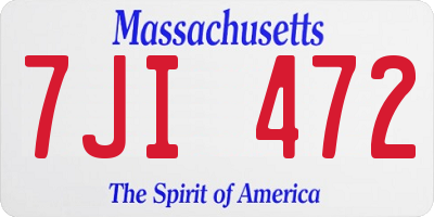 MA license plate 7JI472