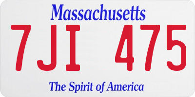 MA license plate 7JI475