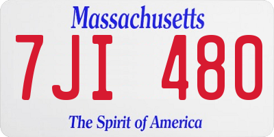 MA license plate 7JI480