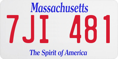 MA license plate 7JI481