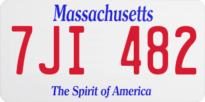 MA license plate 7JI482