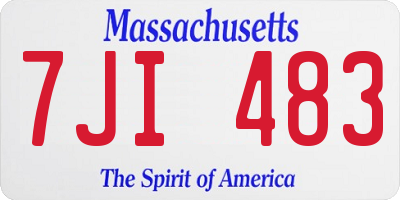 MA license plate 7JI483