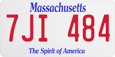 MA license plate 7JI484