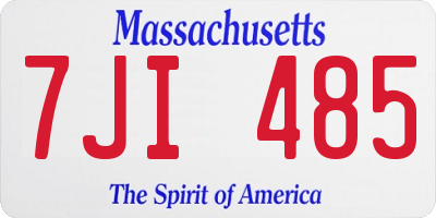 MA license plate 7JI485