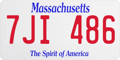 MA license plate 7JI486
