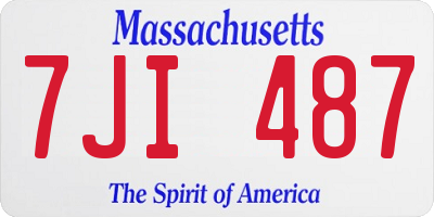 MA license plate 7JI487