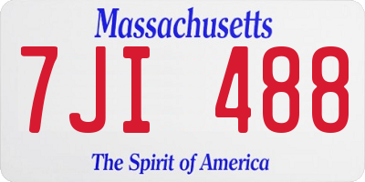 MA license plate 7JI488