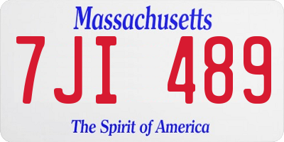 MA license plate 7JI489