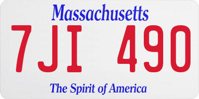 MA license plate 7JI490
