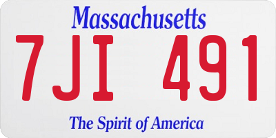 MA license plate 7JI491