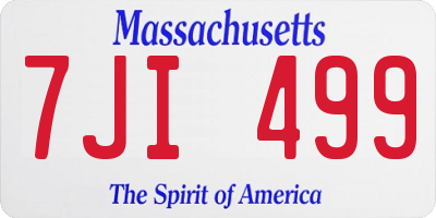 MA license plate 7JI499
