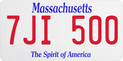 MA license plate 7JI500