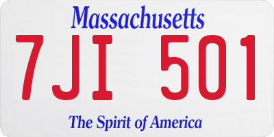 MA license plate 7JI501