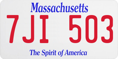 MA license plate 7JI503