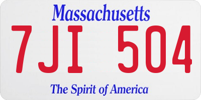 MA license plate 7JI504
